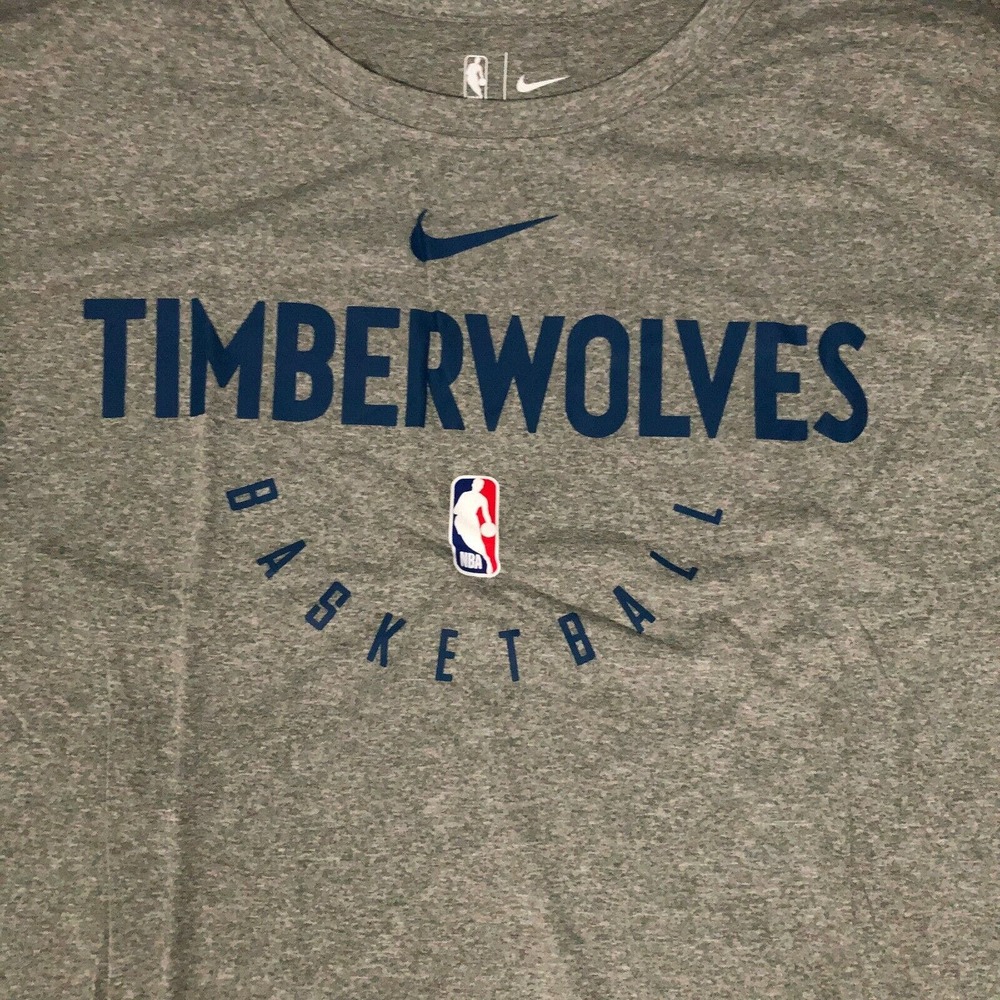 Minnesota Timberwolves Mens Shirt 3XLT Tall XXXL Nike Gray Long NBA Basketball - Picture 3 of 8